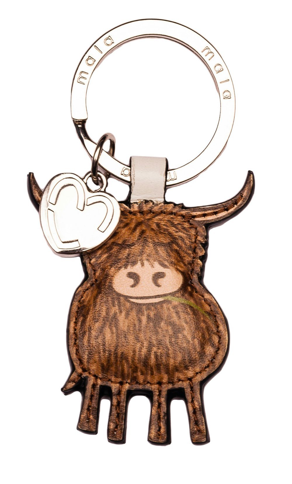 Mala Leather Highland Cow Keyring – Premium Leather