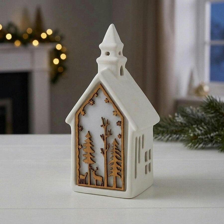 Garden Greatness Festive Light Up Ceramic House Scene