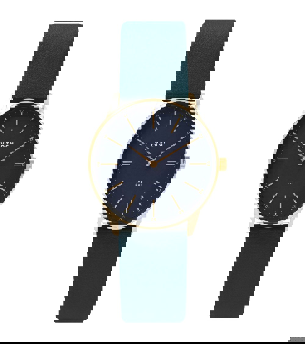 Votch Gold & Black with Forest Green Watch | Solar Classic