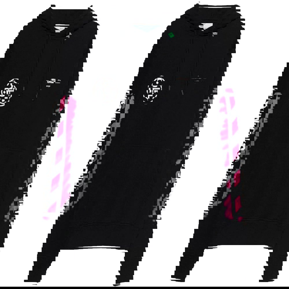 Off-White Bright Pink Acrylic Arrow Slim Fit Hoodie - Black