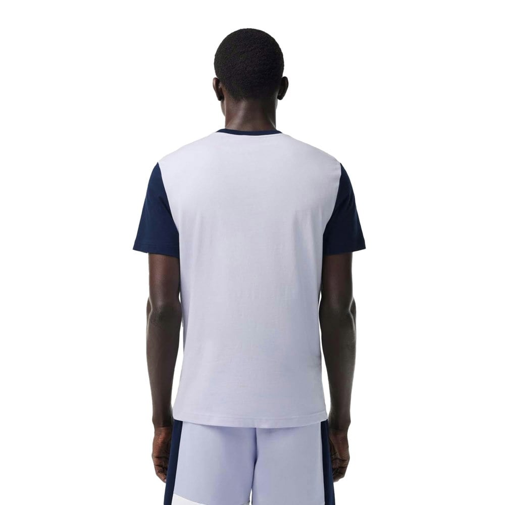 Lacoste Mens Colour Block Jersey Regular T-Shirt - Blue