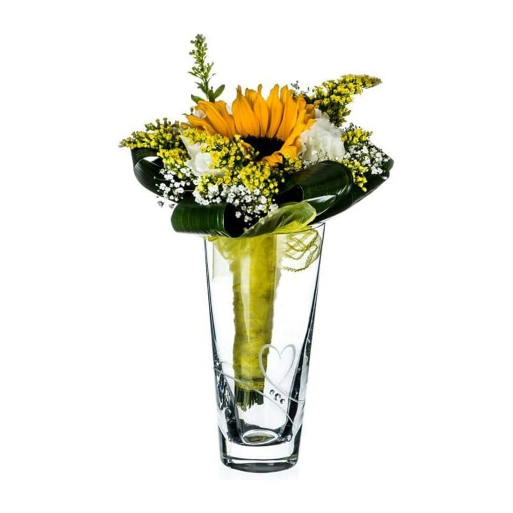 Diamante Romance Crystal Conical Vase Adorned with Swarovski® Crystals - 20cm