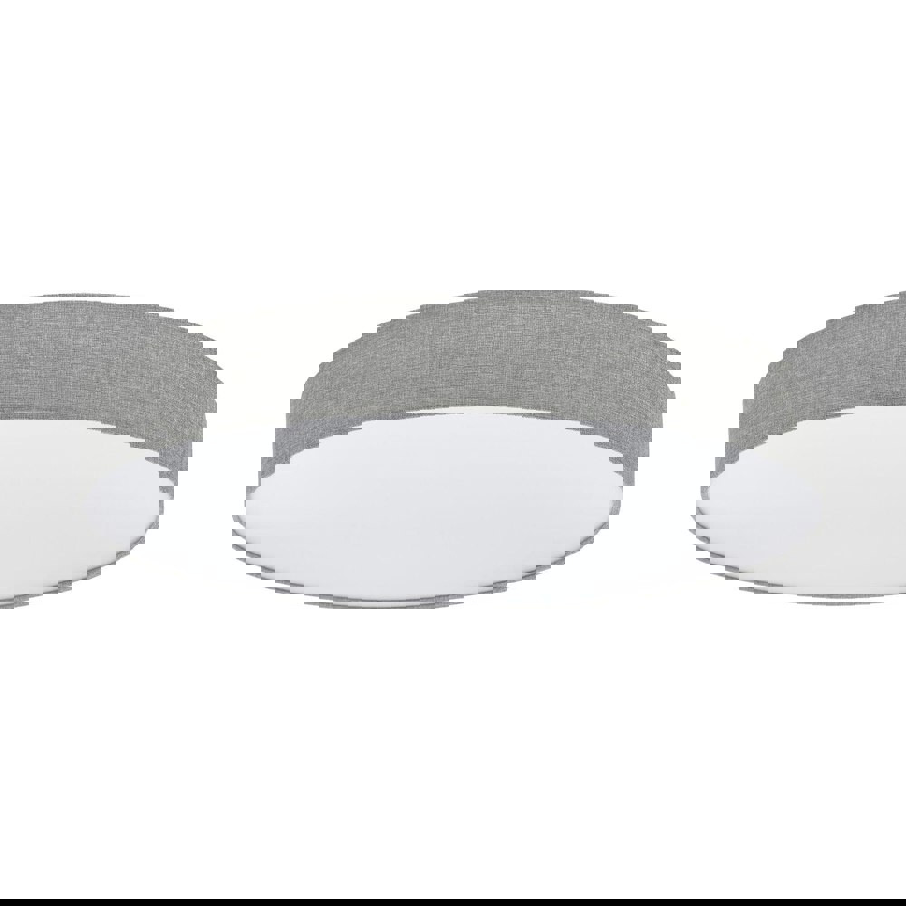 Flush Ceiling Light Colour White Shade Grey White Fabric Linen Plastic LED 60W Loops