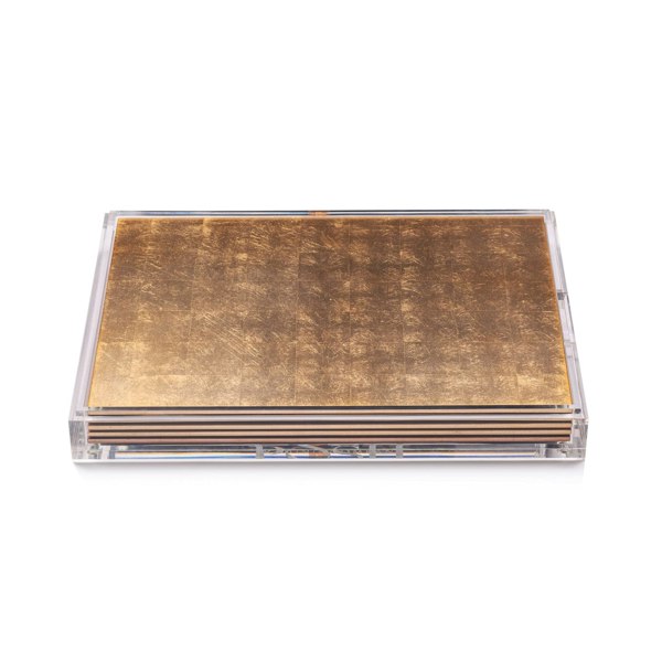 Servebox Clear Silver Leaf Gold - Posh Trading Company  - Interior furnishings london