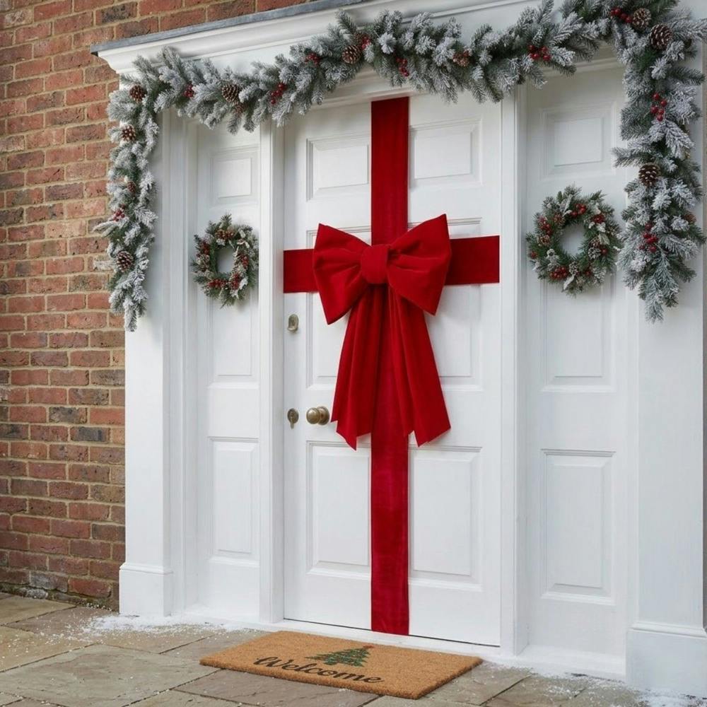 Garden Greatness Large Double Layer Christmas Door Bow
