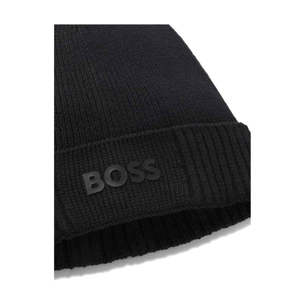 BOSS Asic Logo Beanie Hat Black