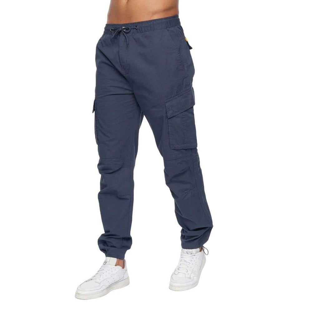 Crosshatch Mens Sidemoore Cargo Trousers - Navy
