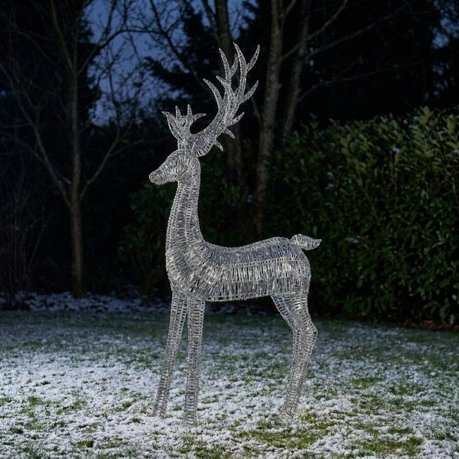 Garden Greatness Glistening Gold Reindeer with Warm White LED Lights