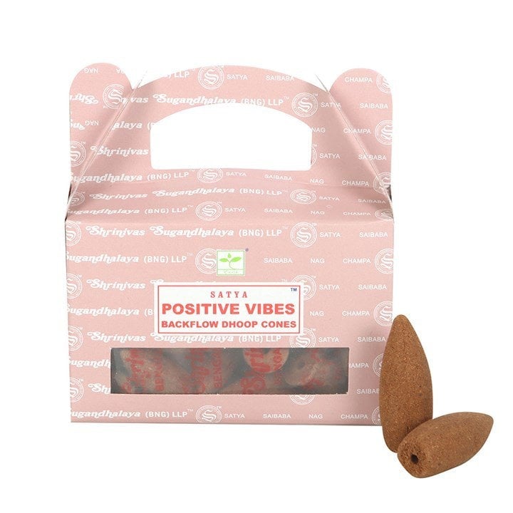Serano 12 Packs of Positive Vibes Backflow Dhoop Incense Cones by Satya
