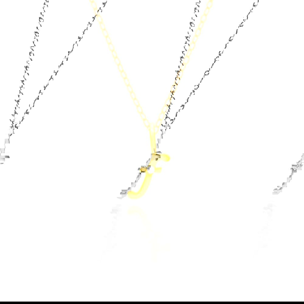 191P0777019 Alphabet Letter F Diamond pendant in 9ct Yellow Gold Front