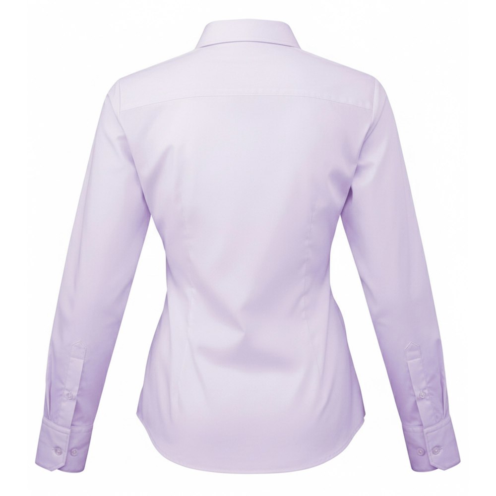 Premier Womens/Ladies Poplin Long-Sleeved Blouse - Lilac