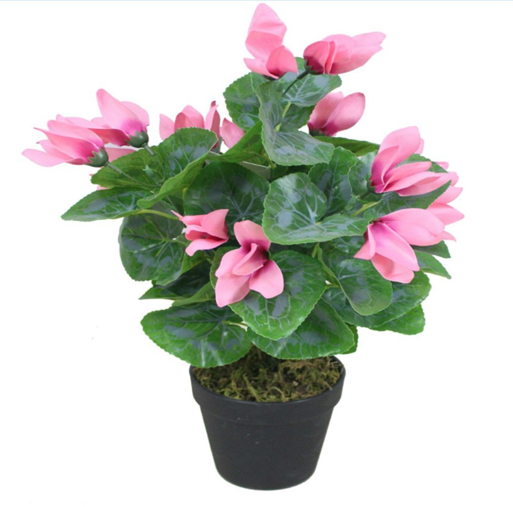 Leaf 38cm Artificial Cylamen Plant Pink