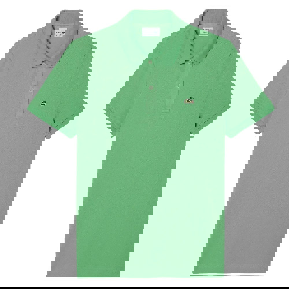Lacoste Mens L.12.12 Pique Slim Polo Shirt - Green