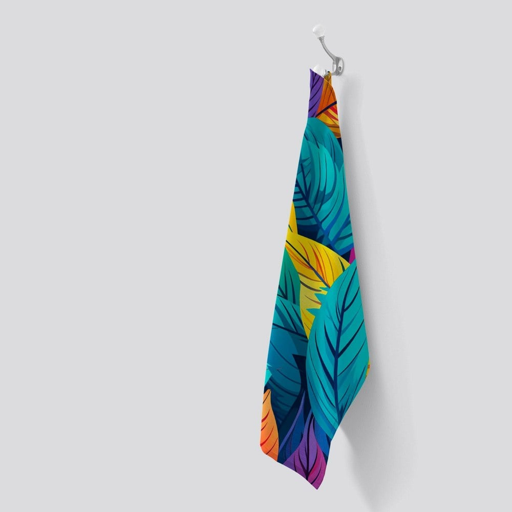 Warren Reed Bright Colourful Leaves Tea Towel