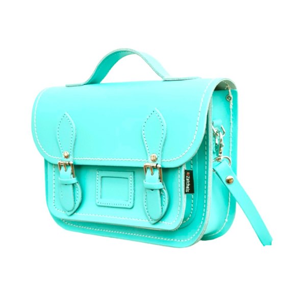 Zatchels Leather Midi Satchel - Limpet - Shell Blue