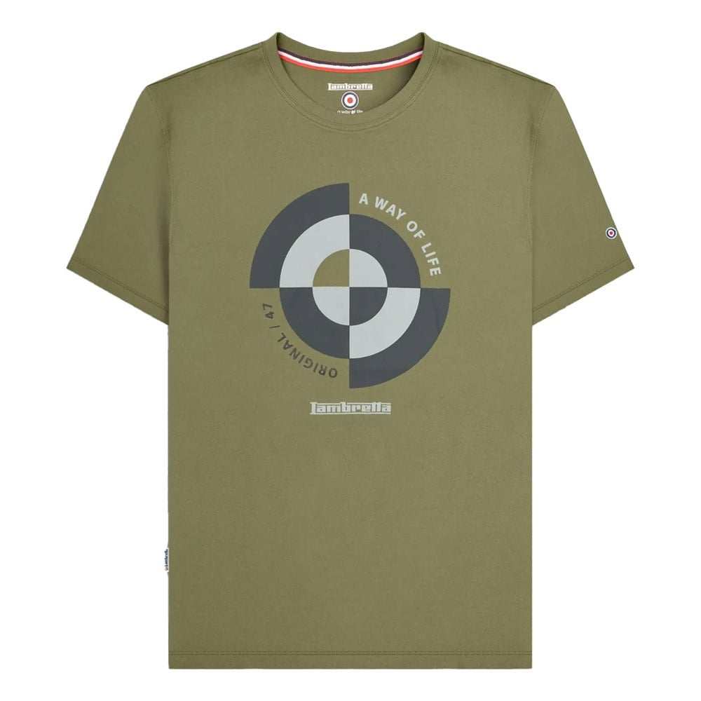 Lambretta Mens Target Quadrant T-Shirt - Khaki Green