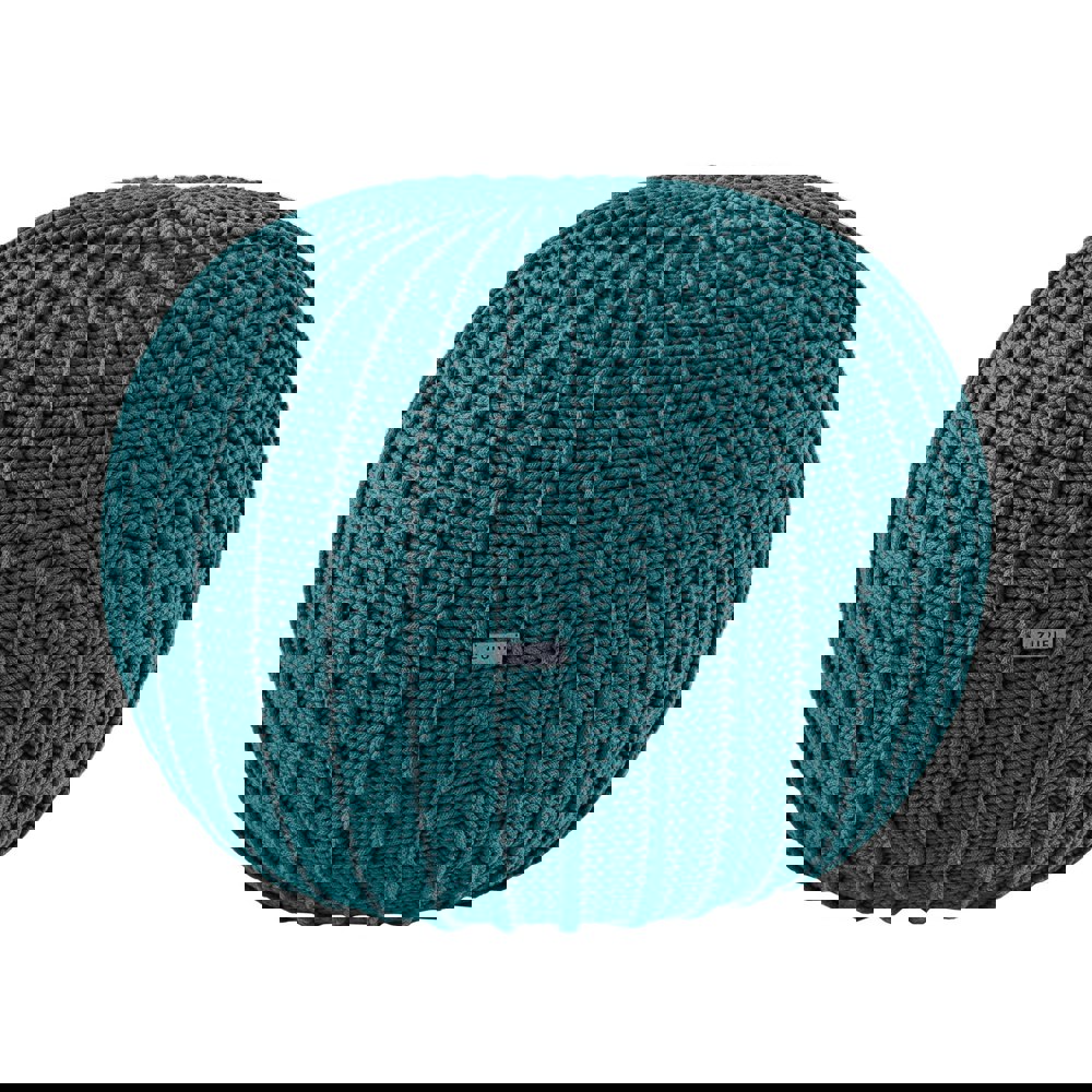 Zuri House Knitted pouffe, Medium | OCEAN BLUE