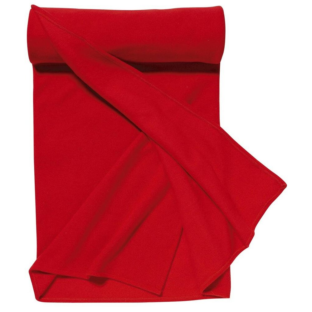 SOLS Plaid Pill Resistant Fleece Blanket - Red - ONE - Red - 100% Polyester