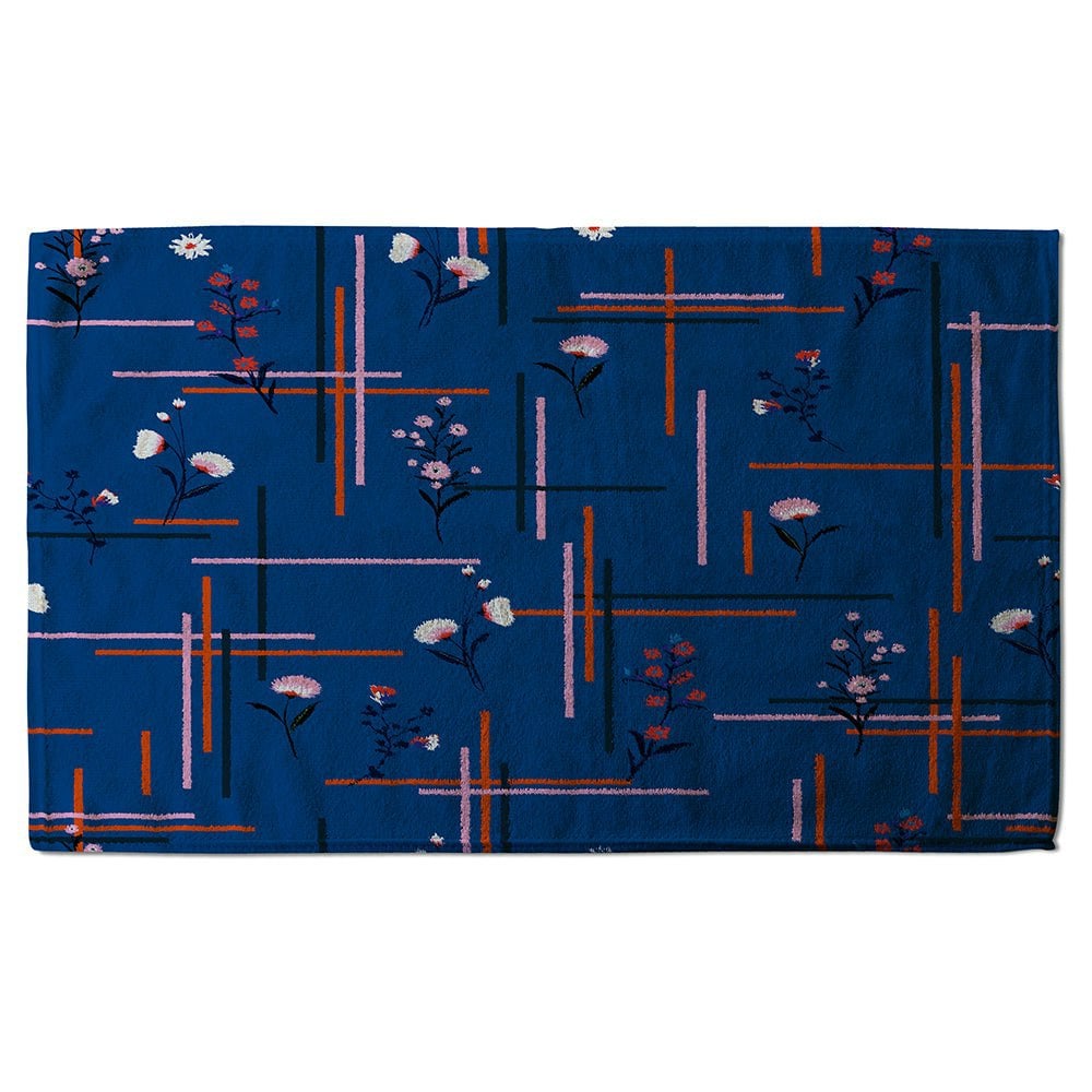 Benjamin Tate Design Flowers with check grid for fashion (Bath Towel)