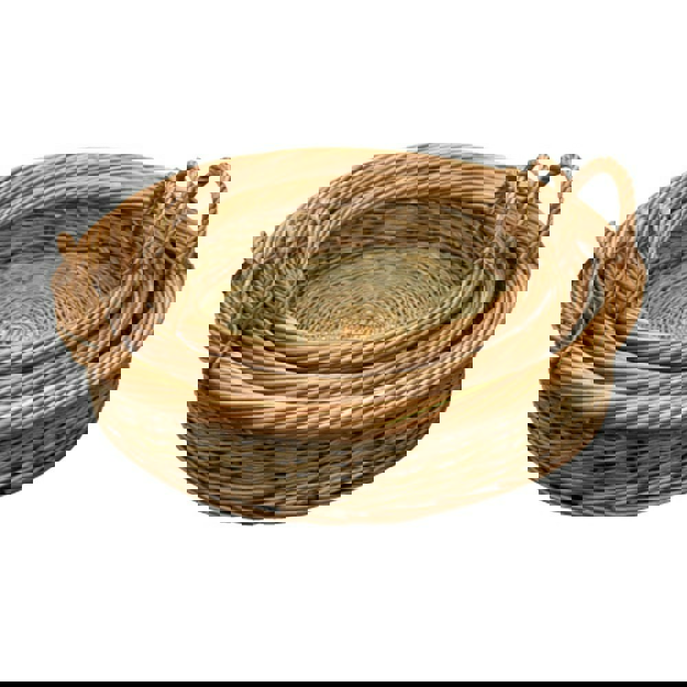 Round Green Willow Trays