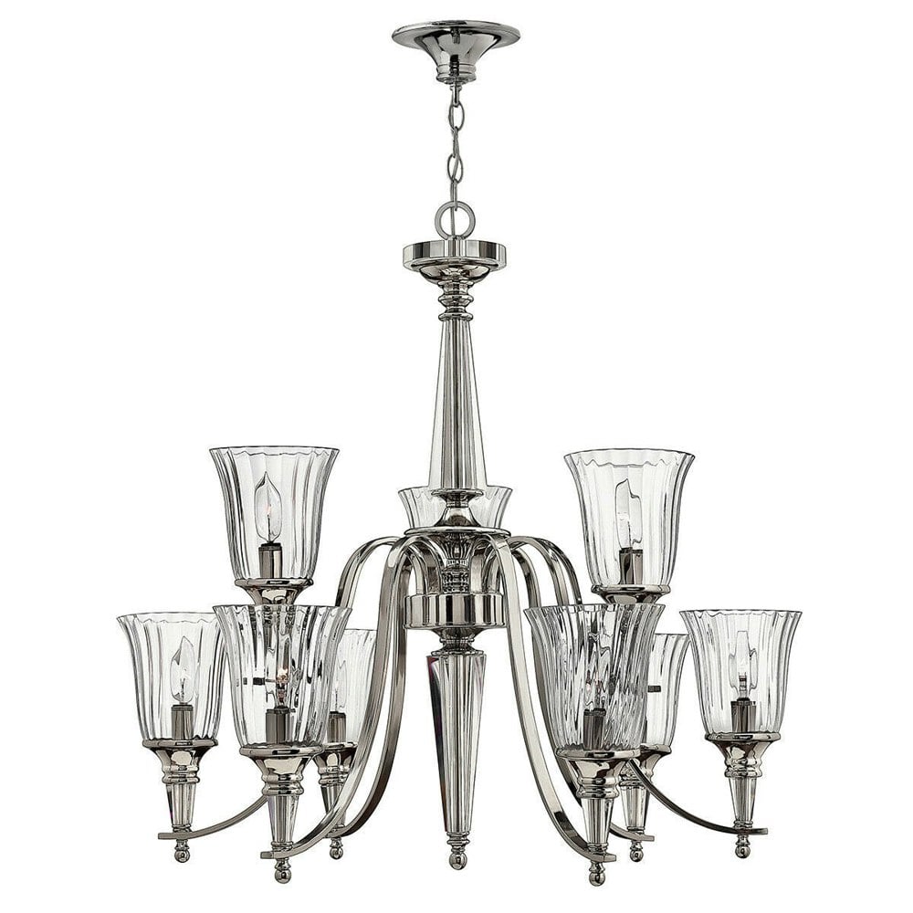 9 Bulb Chandelier Hanging Pendant LIght Sterling LED E14 60W Bulb Loops