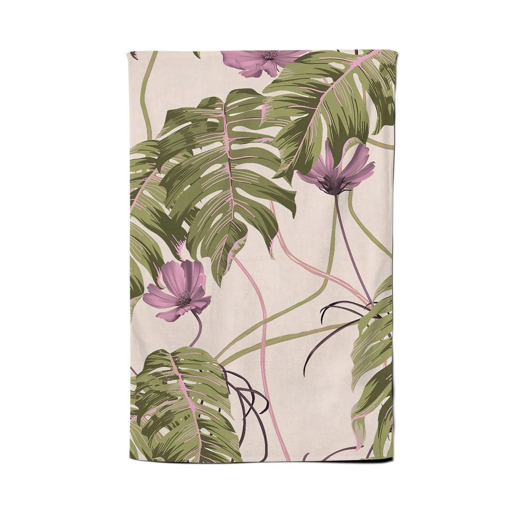 Warren Reed Pink Cosmos Flowers Tea Towel