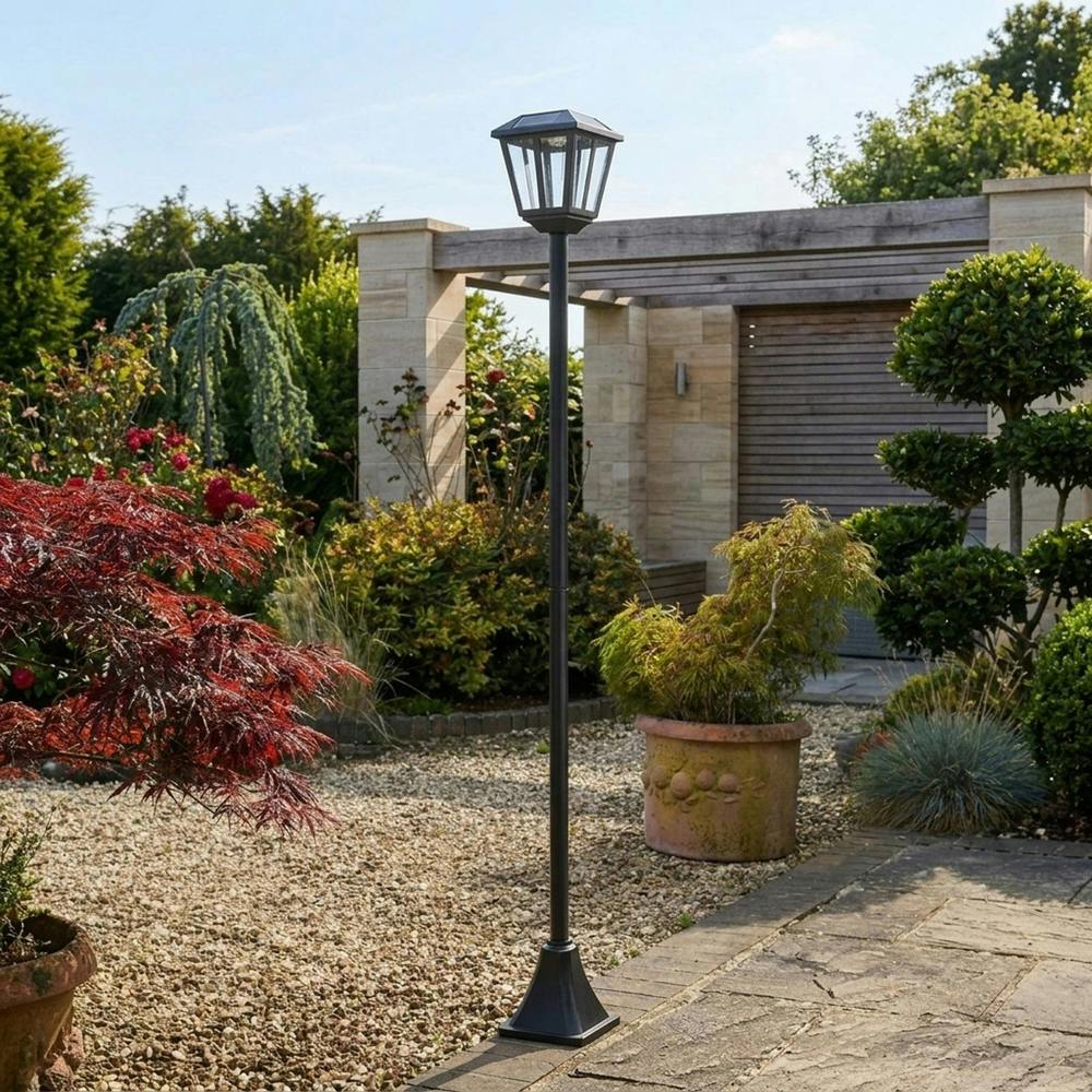Garden Greatness Whitehall Tear Drop Solar Lamp Post Light