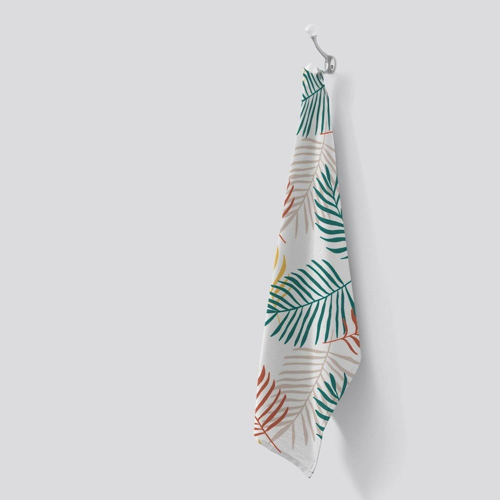 Warren Reed Palm Branches In Natural Colors Tea Towel