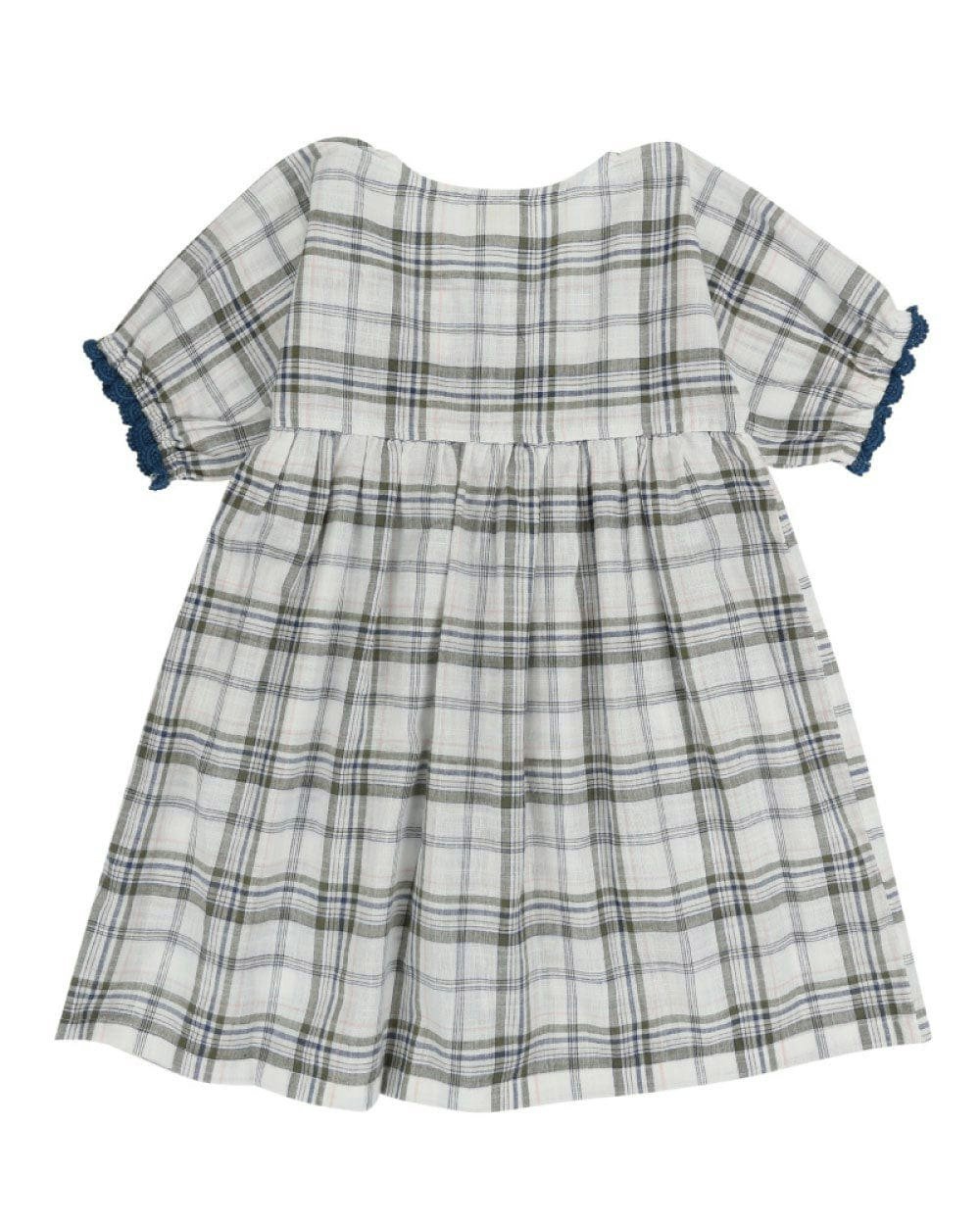 organic cotton Multicolour Check Print Scallop Edge Dress - image 2