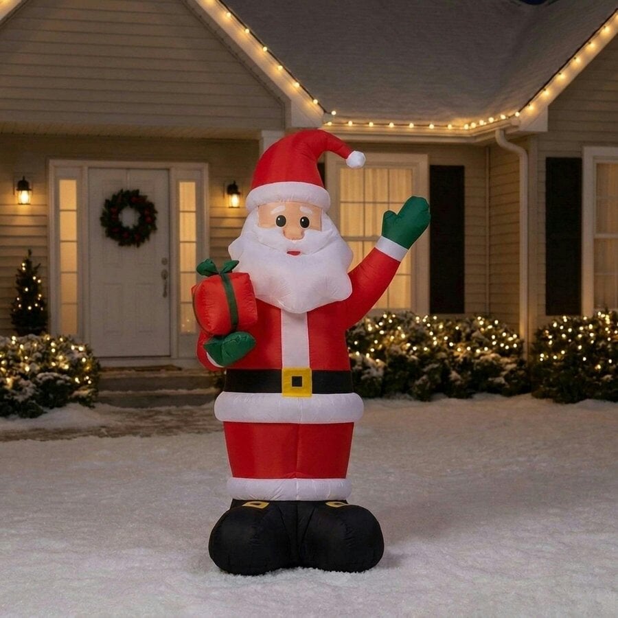 Garden Greatness Festive Inflatable Outdoor Santa Display