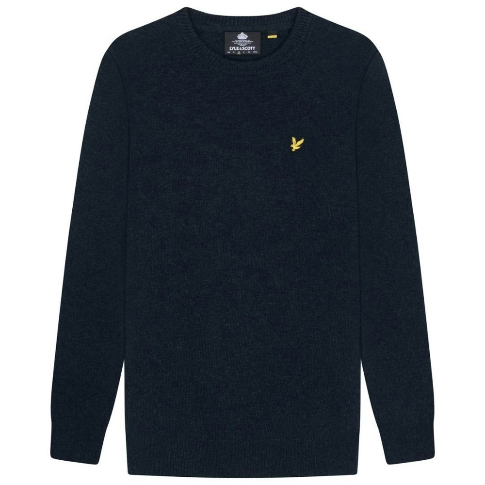 Lyle & Scott Crew Neck Lambswool Marl Blend Jumper - Dark Navy