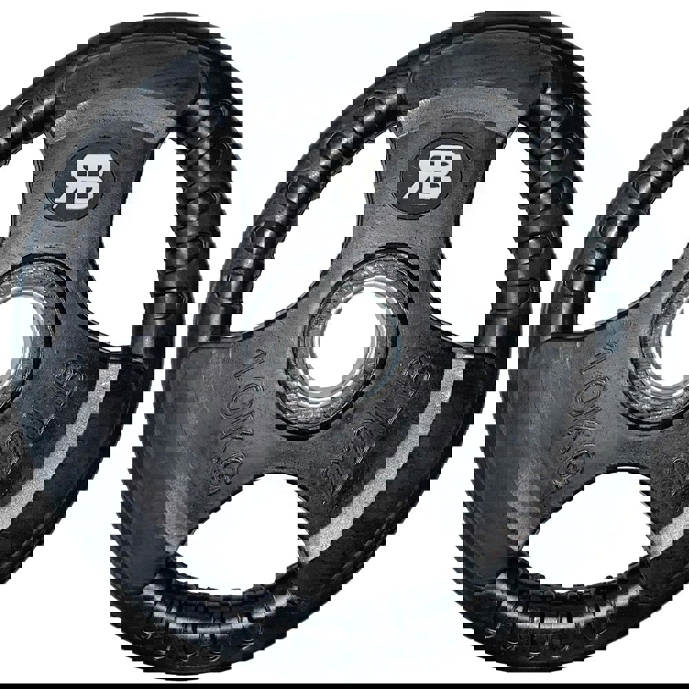 Where's That From 10kg Pair Olympic Cast Iron Tri Grip Weight Plates Set