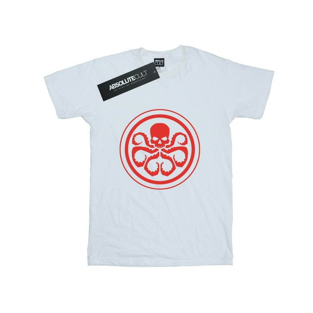 Marvel Mens Hydra Logo Cotton T-Shirt - White
