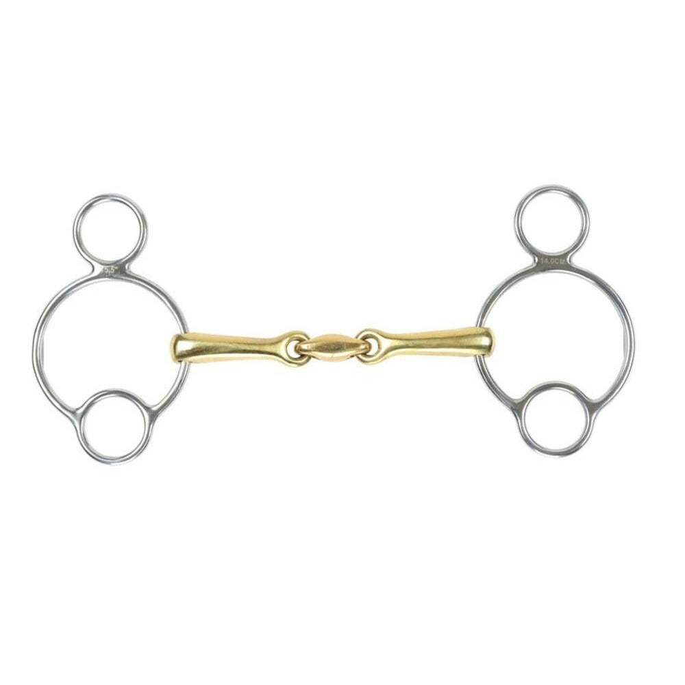 Shires Brass Lozenge Horse Universal Bit - Brass