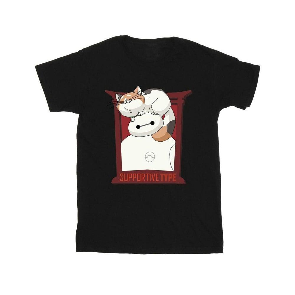 Disney Boys Big Hero 6 Baymax Frame Support T-Shirt - Black