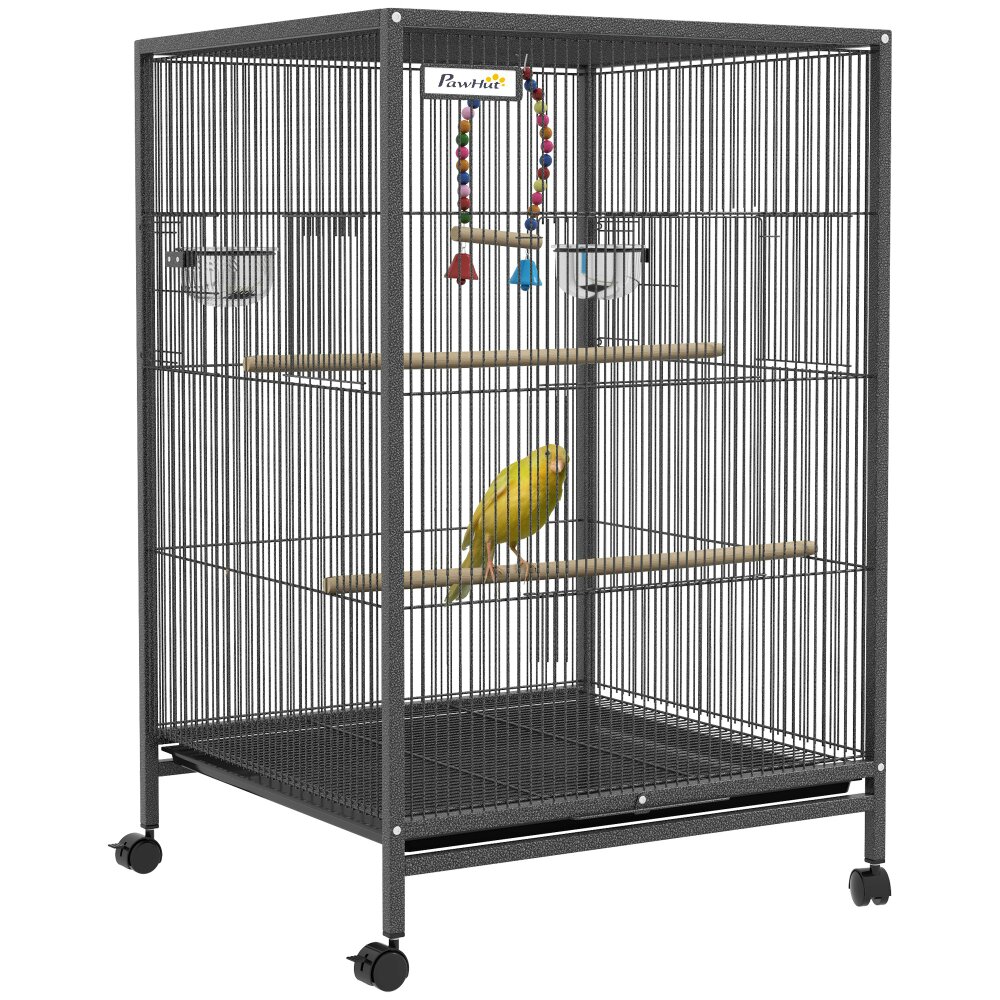 View of PawHut Bird Cage with Rolling Stand for Small Birds - | Rackhams