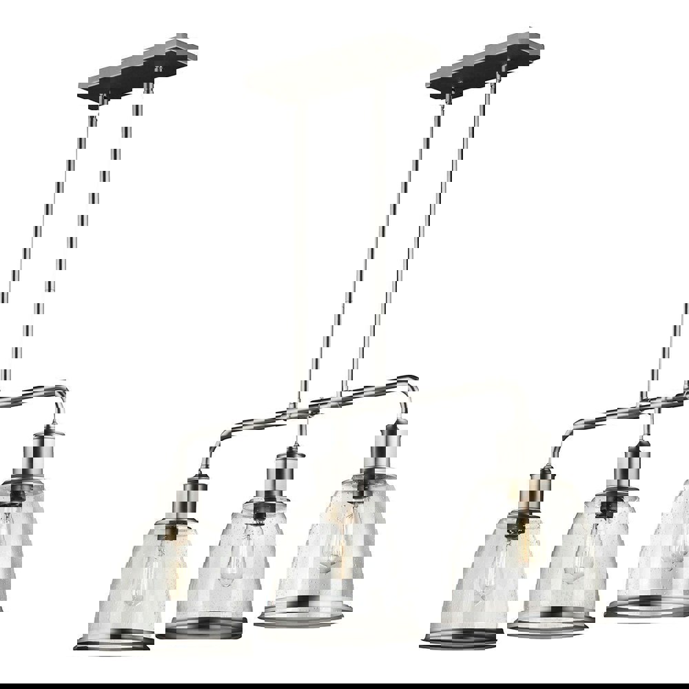 3 Bulb Chandelier Hanging Pendant LIght Satin Nickel LED E27 75W Bulb Loops