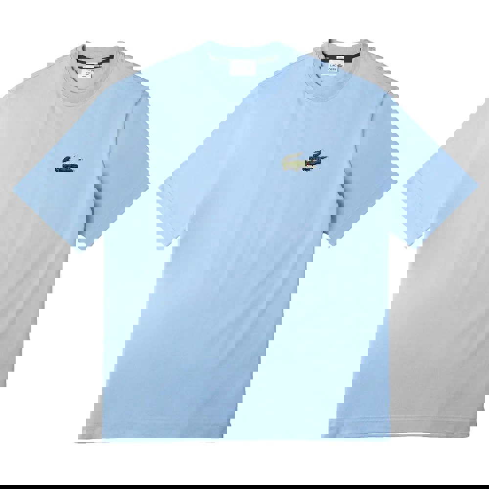 Lacoste Mens Organic Loose T-Shirt - Light Blue