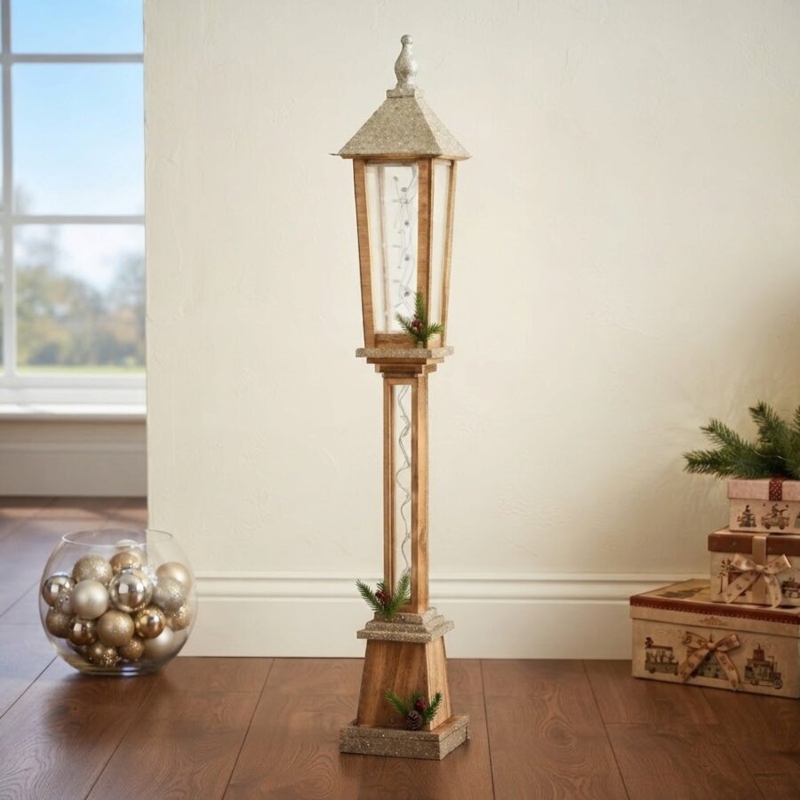 Garden Greatness Glitter Natural Lamp Post Lantern Light