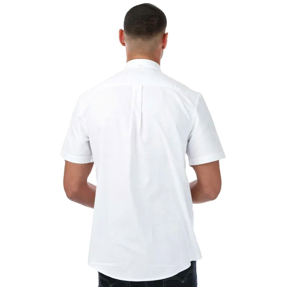 Farah Mens Drayton Oxford Modern Short-Sleeved Shirt - White