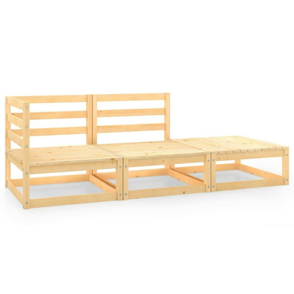 Berkfield 3 Piece Garden Lounge Set Solid Pinewood