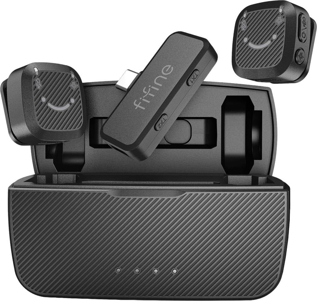 magicvision.uk FIFINE M12 Wireless Lavalier Microphone – Dual-Channel 2.4GHz Wireless Microphone System