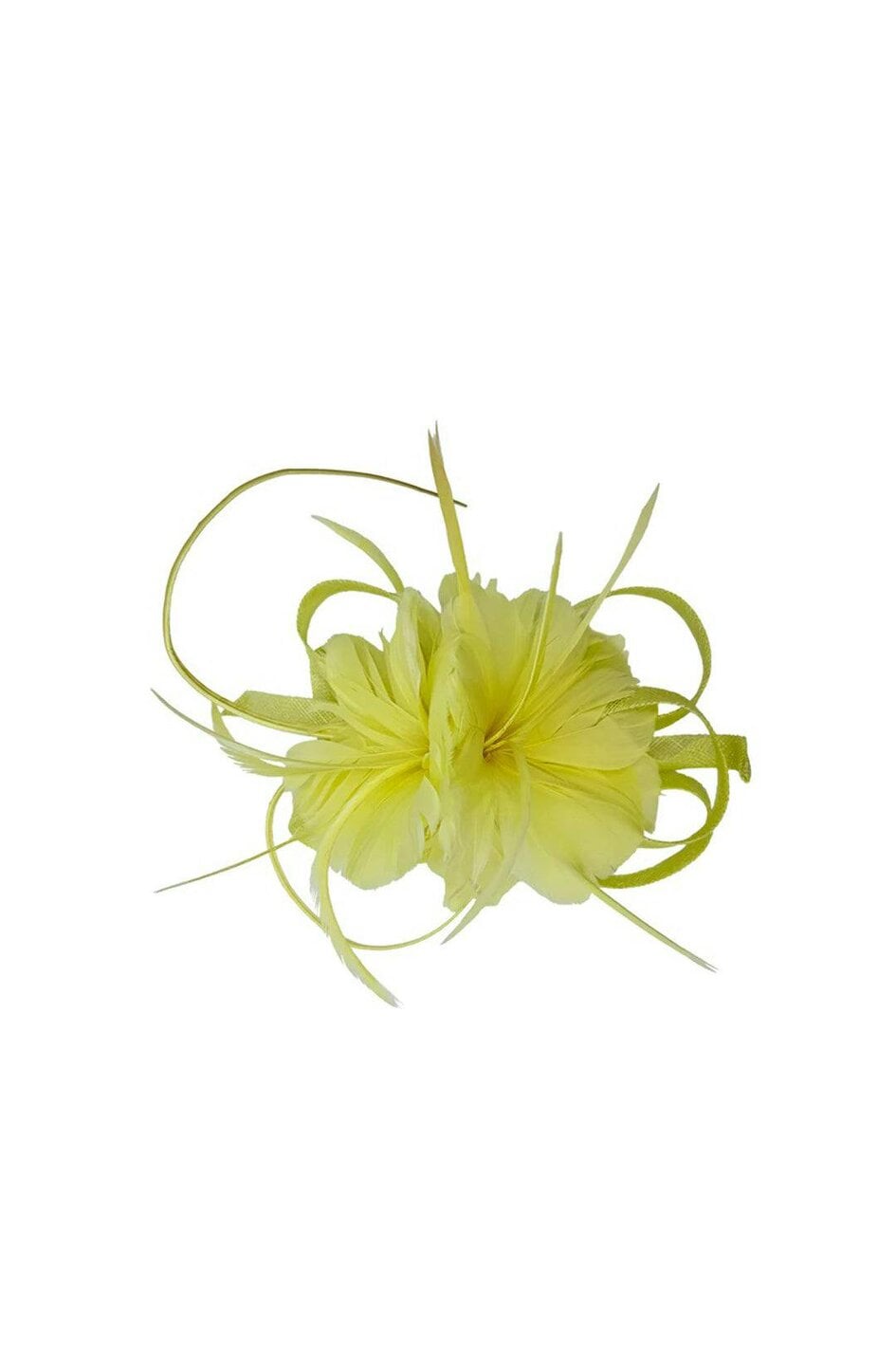 SVNX Floral Feather Fascinator with Loops in Yellow