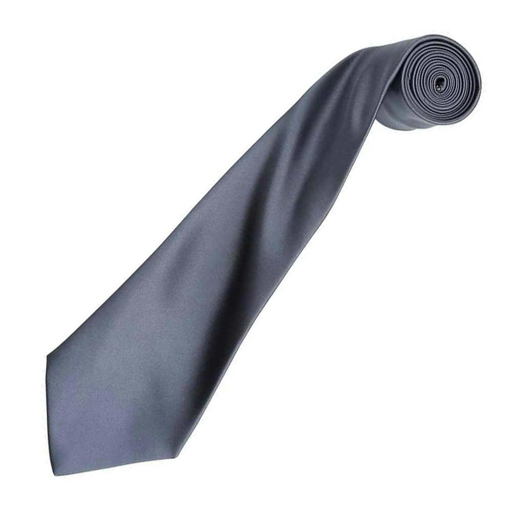 Premier Unisex Adult Colours Satin Tie - Steel
