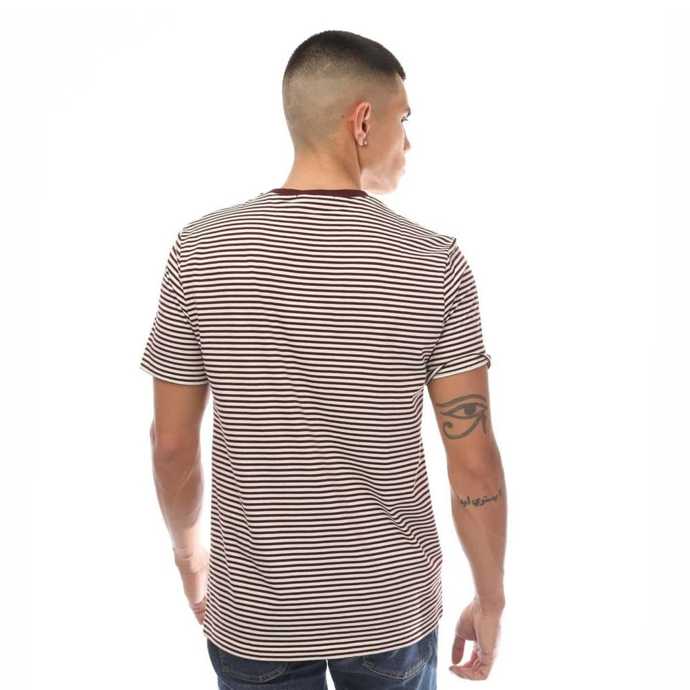 Fred Perry Mens Fine Stripe Short-Sleeved T-Shirt - Oxblood