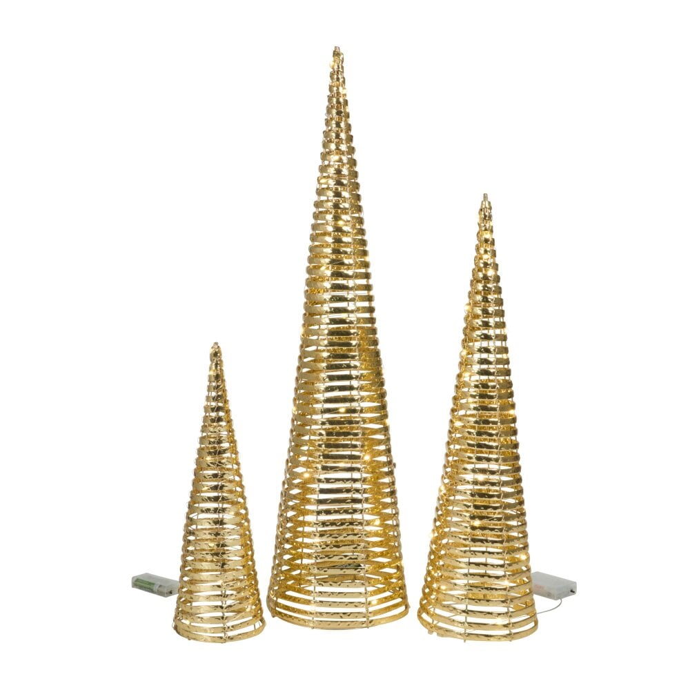 MySmartBuy Gold Braid TreeBelisk Set of 3