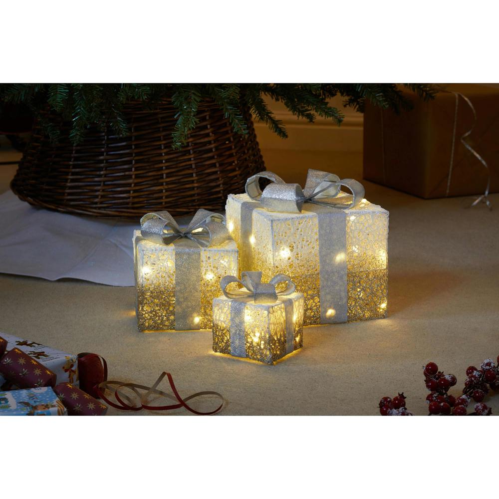 Scotts of Stow Gold Sparkly Faux Gift Boxes Set of 3
