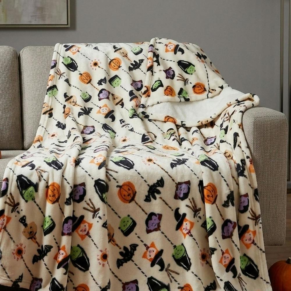 Garden Greatness Halloween Cartoon Cosy Throw