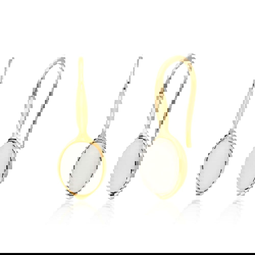 Moonstone Drop Earrings in Gold Plated Silver 270E027002925 Irregular B Gem 