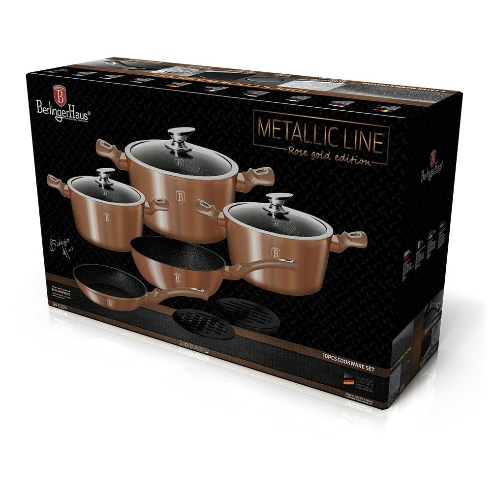 Berlinger Haus 10-Piece Cookware Set Berlinger Haus BH-1220N Rose Gold